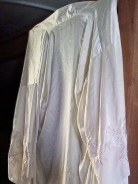 Oscar de la Renta robe with embroidered see-through sleeves ~ unworn ~ no sash